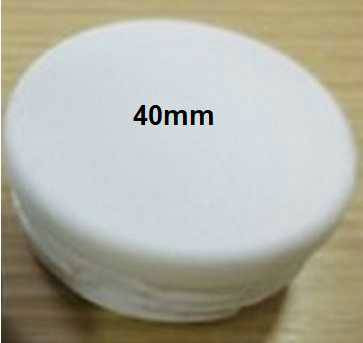 WHITE CAP - END BUMPER BAR  ROUND 40mm