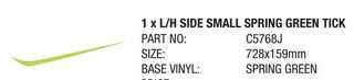 STICKER 16 EXPANDA PT OB LH SML GREEN TICK