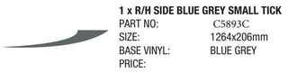 STICKER 18 R/H SIDE BLUE GREY SMALL TICK