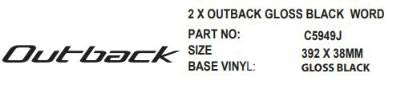 STICKER OUTBACK GLOSS BLACK WORD