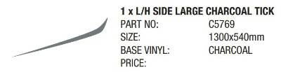 STICKER 16 EXPANDA CV LH LGE CHARCOAL TICK