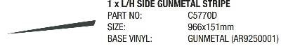 STICKER 16 JOURNEY PT LH SIDE GUNMETAL STRIPE