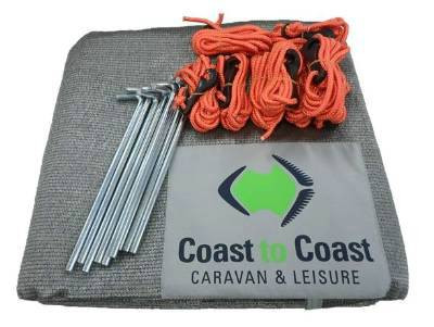 CAMPER SUNSCREEN T/S 2780mm x 2050mm, 86% Shade, Pegs & Ropes