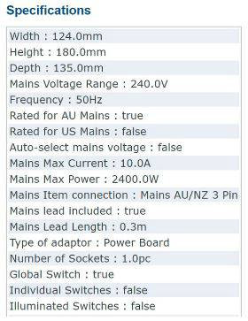 POWERTECH POWER ADAPTOR 10A - 15A ORANGE