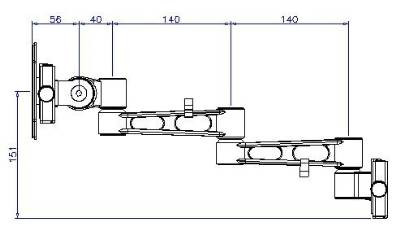 TV BRACKET DOUBLE ARM (BLACK)