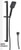 SHOWER RAIL SET CHROME & BLACK WITH 3-FUNC HANDLE