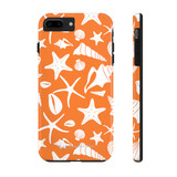 White Sea Shells Galore Gulf Coastal Zen Beach Ocean Tough Phone Cases Orange