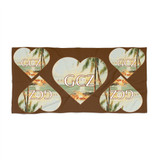 Beach Side Hearts Gulf Coastal Zen Beach Towel Dark Brown