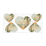 Beach Side Hearts Gulf Coastal Zen Beach Towel White