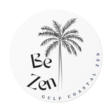 Gulf Coastal Zen Be Zen Palm Tree Beach Round Vinyl Sticker