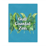 Tropical Banana Leaves Print Gulf Coastal Zen Microfiber Blanket Turquoise
