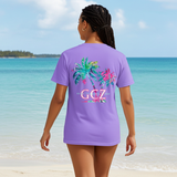 Tropical Palms Gulf Coastal Zen Florida Adult Women's Short Sleeve T-Shirt