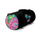 Gulf Coastal Zen Tropical Palms Logo Duffel Bag BK