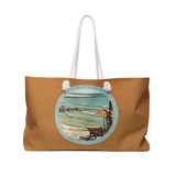 Gulf Coastal Zen Vintage Beach Scene Umbrella Retro Weekender Beach Bag