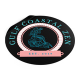 Gulf Coastal Zen Est Mermaid Nautical Round Vinyl Sticker Black