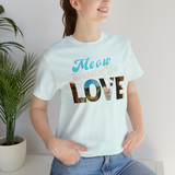 Gulf Coastal Zen Meow Coastal Zen Beach Letters Calico Grey Tabby Orange Tabby Cat T- Shirt LOVE 