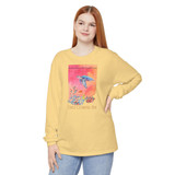 Gulf Coastal Zen Forgotten Coast Sea Turtle Watercolor Splash Coral Sea Horse Ocean Beach Adult Long Sleeve T-shirt