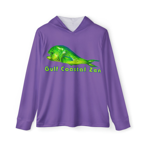 Gulf Coastal Zen Forgotten Coast Florida Mahi Dorado Fish Front Adult Sports Fishing UPF 50+ Hoodie Violet