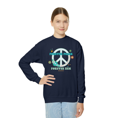 Gulf Coastal Zen Forever Peace Forever Zen Long Sleeve Youth Crewneck Sweatshirt