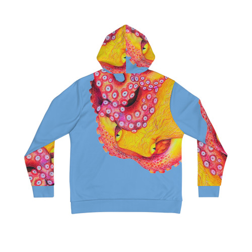 Oscar Octopus Ocean Life Underwater Beach Gulf Coastal Zen Unisex Adult Hoodie Light Blue