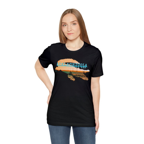 Apalachicola Bay Sunset Fishermen Bridge Boat Alligator Gulf Coastal Zen Beach Adult Unisex Short Sleeve T-Shirt Spring 2024