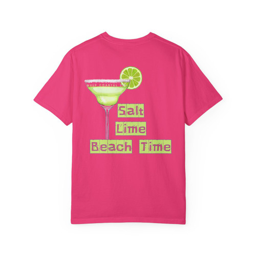Salt Lime Beach Time Margarita Glass Gulf Coastal Zen Ocean Adult Unisex Short Sleeve T-Shirt