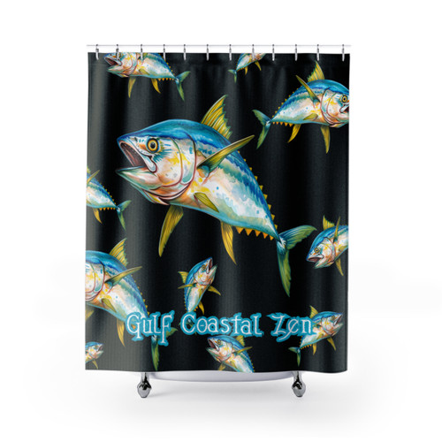 Tuna Deep Sea Water Shower Curtain Black