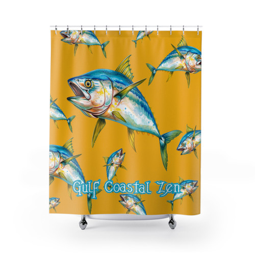 Tuna Deep Sea Water Shower Curtain Yellow
