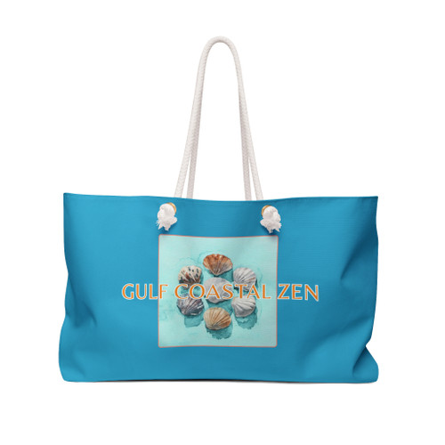 Gulf Coastal Zen Sea Shells By the Sea Shore Weekender Beach Bag