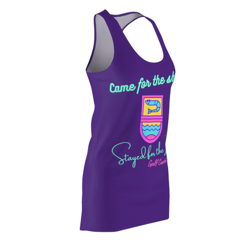 Came for the Shrimp Stayed for the Zen Women's Racerback Beach Cover Up Dress Purple