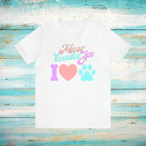Gulf Coastal Zen Meow Cat Paw Print T- Shirt