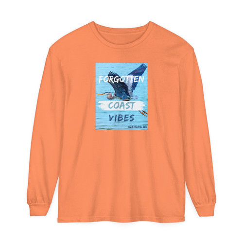 Gulf Coastal Zen Forgotten Coast Vibes Tri Colored Heron Ocean Beach SOFT Long Sleeve T-Shirt