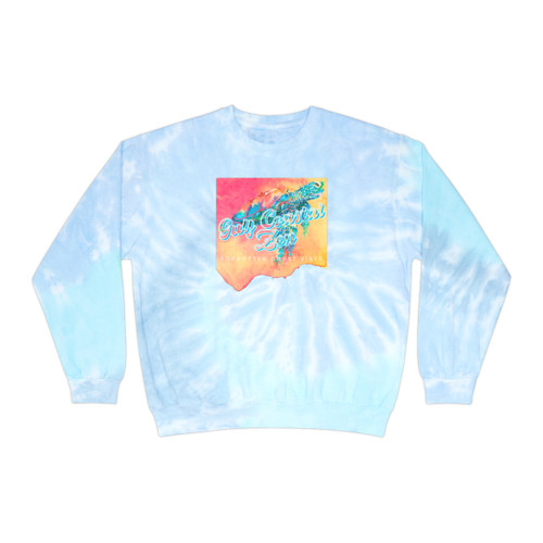Gulf Coastal Zen Forgotten Coast Watercolor Splash Sea Turtle Tie-Dye Sweatshirt