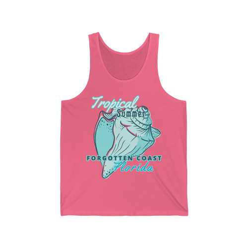 Gulf Coastal Zen Forgotten Coast Conch Shell Tropical Summer Adult Unisex Jersey Tank Top 