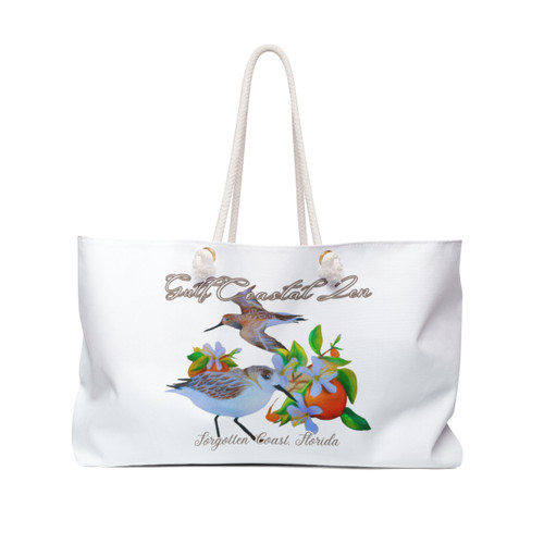 Gulf Coastal Zen Pipers Orange Blossoms Beach Weekender Bag