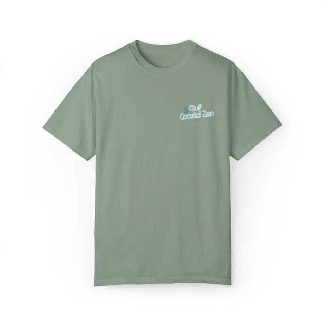 Gulf Coastal Zen It's Like Gulf Coastal Zen Man Peace Sign Hippie Adult Short Sleeve Comfort Colors Unisex Garment-Dyed T-shirt 45