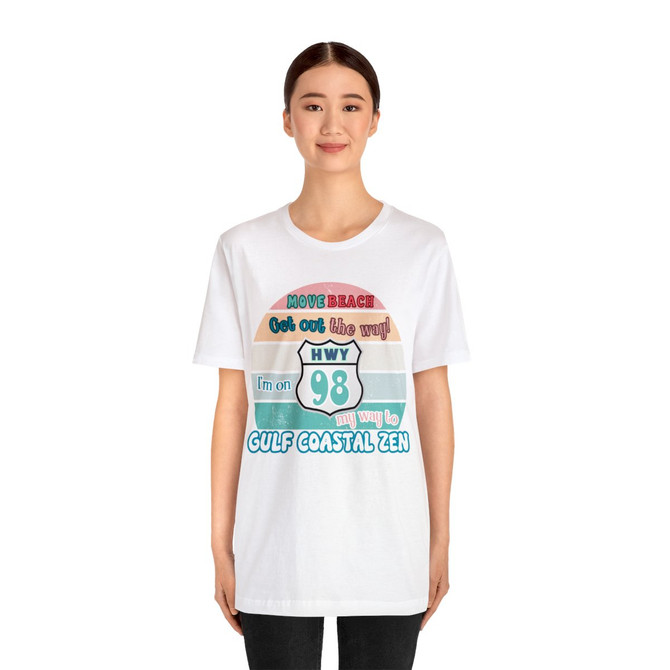 Gulf Coastal Zen Forgotten Coast Florida Move Beach HWY 98 Ocean Beach Adult Short Sleeve T-Shirt