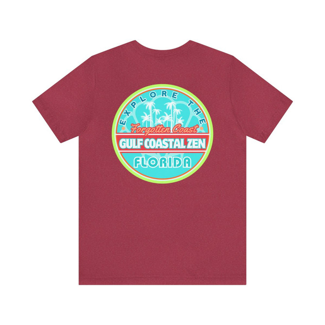 Palm Trees Clam Sea Shell Forgotten Coast Florida Gulf Coastal Zen Beach Ocean Adult Unisex Short Sleeve T-Shirt