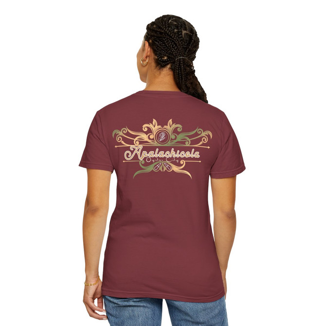 Apalachicola Oyster City Gulf Coastal Zen Vintage Florida Beach Ocean Adult Unisex Short Sleeve T-Shirt