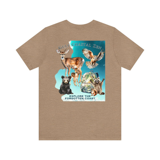Explore the Forgotten Coast Wildlife Forest Woodland Animals Gulf Coastal Zen Beach Adult Unisex Short Sleeve T-Shirt 