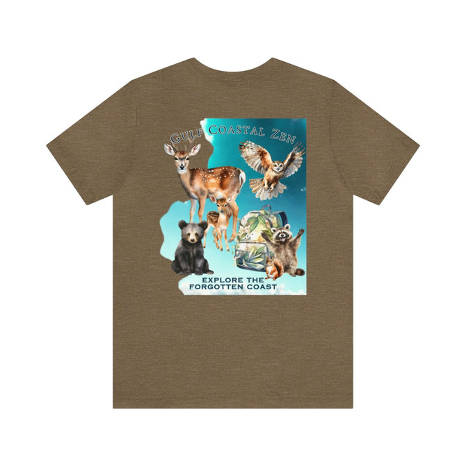 Explore the Forgotten Coast Wildlife Forest Woodland Animals Gulf Coastal Zen Beach Adult Unisex Short Sleeve T-Shirt 