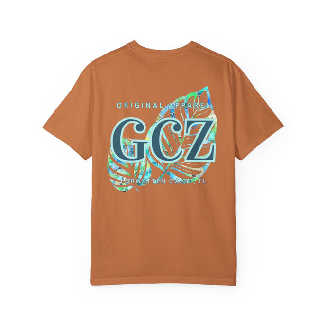 Tropical Leaves Gulf Coastal Zen Original Apparel Florida Beach Ocean Adult Unisex Short Sleeve T-Shirt