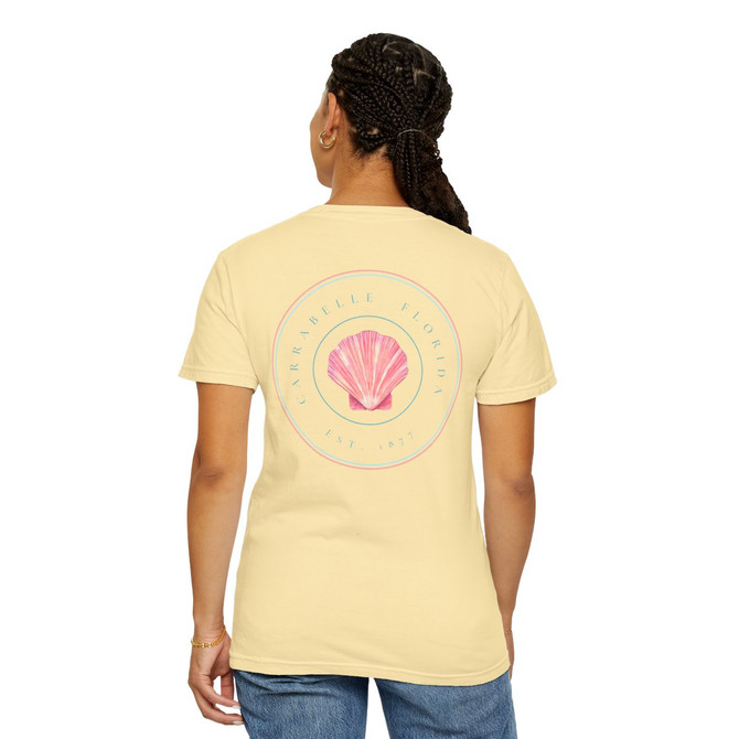 Gulf Coastal Zen Original Apparel Florida Beach Sea Shell Pink Ocean Adult Unisex Short Sleeve T-Shirt 2024 Edition Back