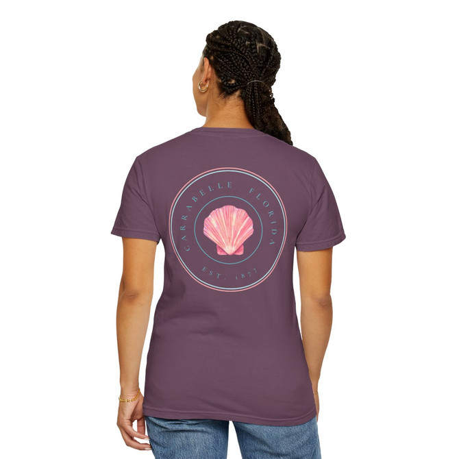 Gulf Coastal Zen Original Apparel Florida Beach Sea Shell Pink Ocean Adult Unisex Short Sleeve T-Shirt 2024 Edition Back