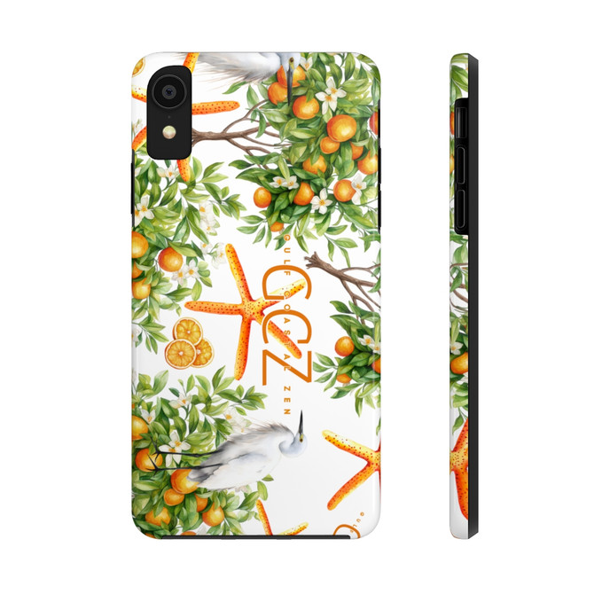 Orange Tree Slices Heron Egret Star Fish Gulf Coastal Zen Beach Ocean Tough Phone Cases