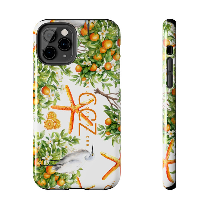 Orange Tree Slices Heron Egret Star Fish Gulf Coastal Zen Beach Ocean Tough Phone Cases
