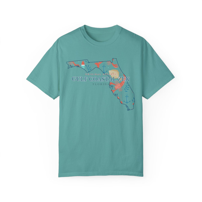 Florida State Lobster Flounder Sea Creature Gulf Coastal Zen Florida Adult Women's Short Sleeve T-Shirt