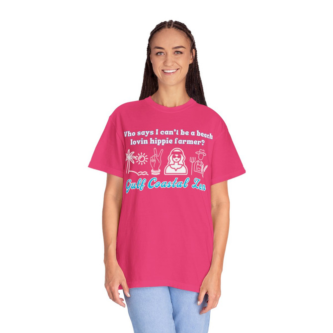 Gulf Coastal Zen Forgotten Coast Beach Lovin Hippie Farmer Palm Tree Peace Sign Tee