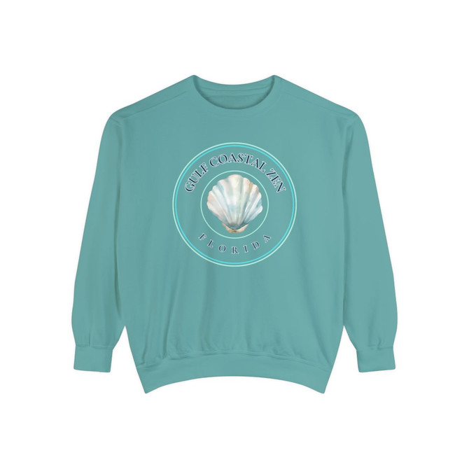 Gulf Coastal Zen Pearly Shell Florida Adult Long Sleeve Garment-Dyed Sweatshirt