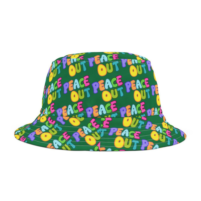 Gulf Coastal Zen Peace Out Retro Groovy Unisex Bucket Hat DRGR